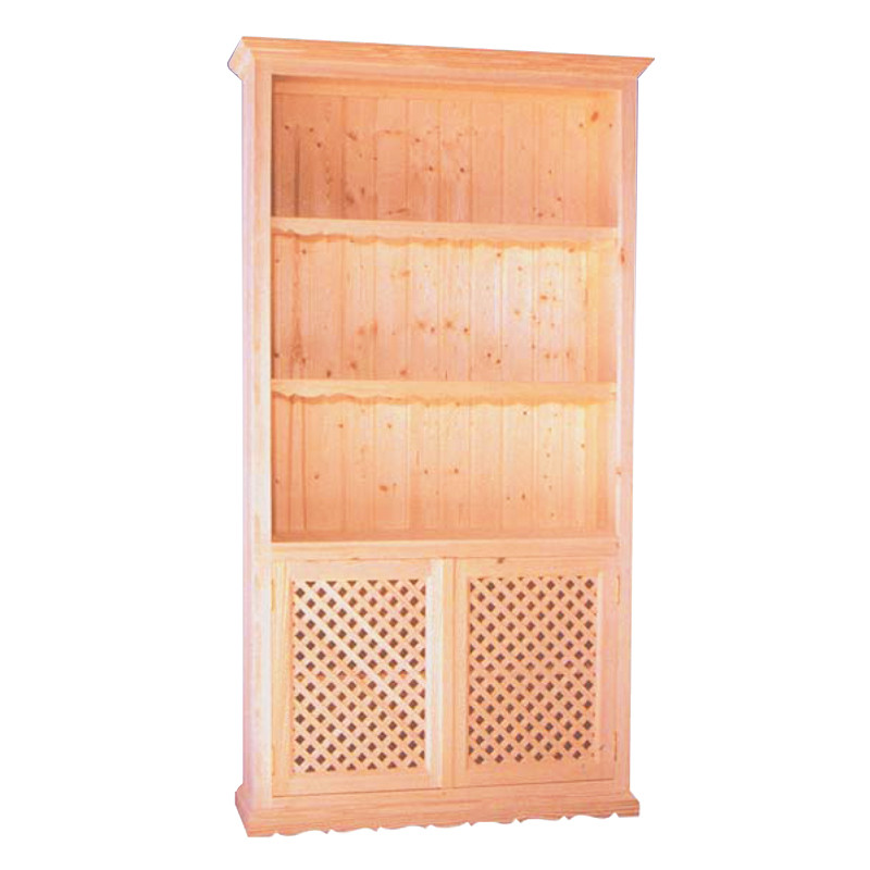 Alacena con puertas de celosía estilo rústico para cocinas