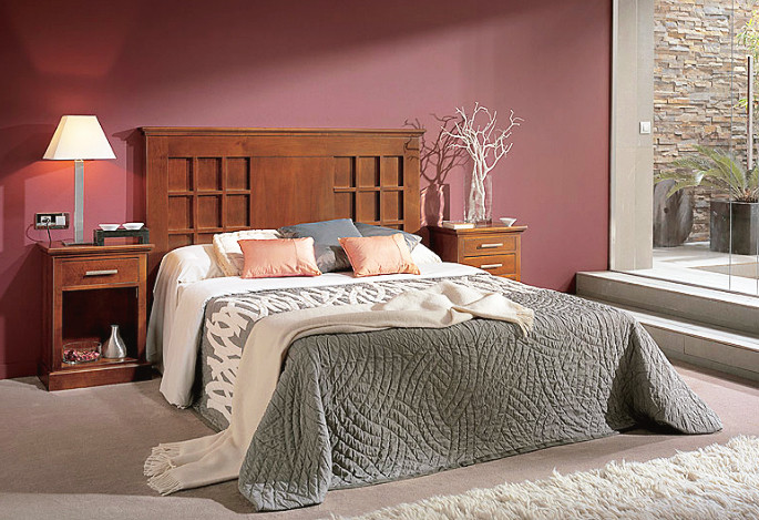 Cabecera de Cama en Madera de Cerezo Macizo