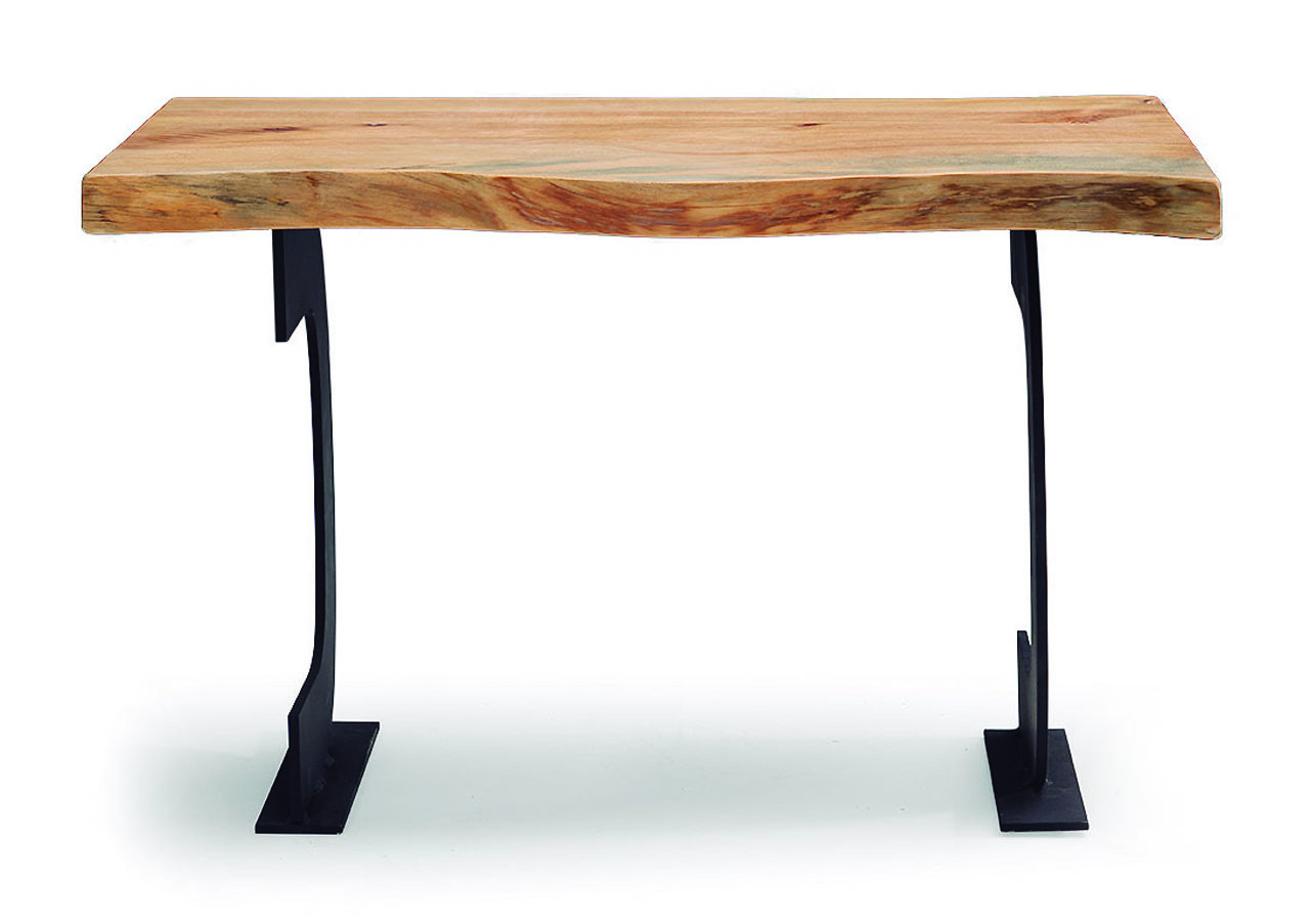 Mesa maciza tronco patas de hierro - Naturshome