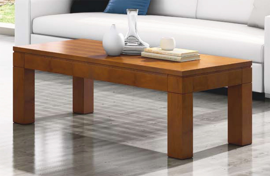 Mesa de centro pequeña elevable rectangular de madera. - Muebles Arnal