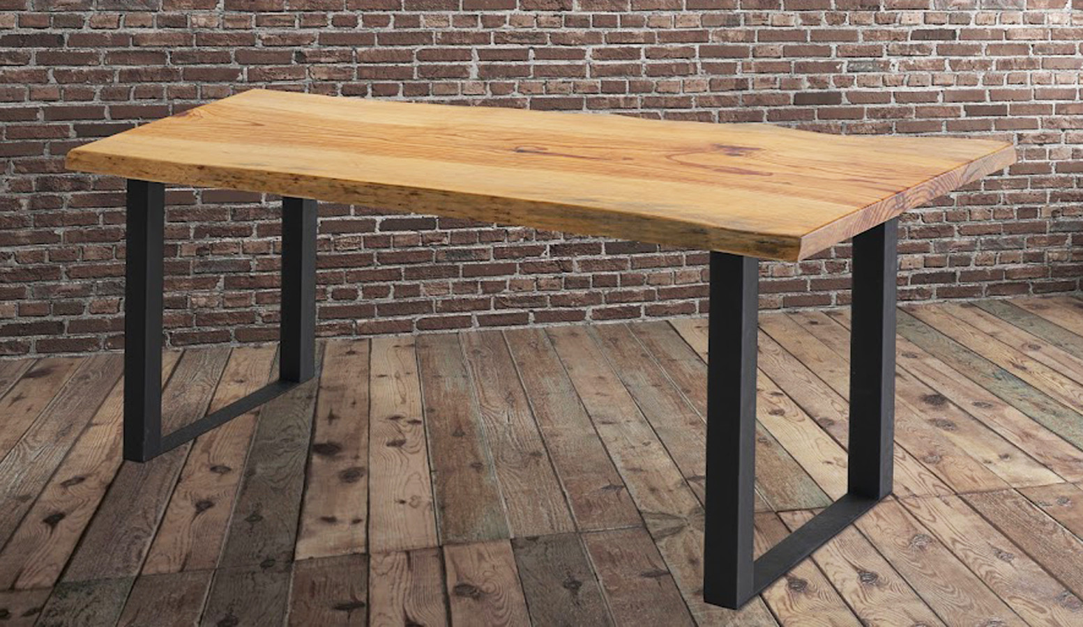 Mesa de madera maciza de hierro forjado, mesa de comedor de madera de pino  rústico natural, mesa de centro de madera de pino de 2.0 in de grosor