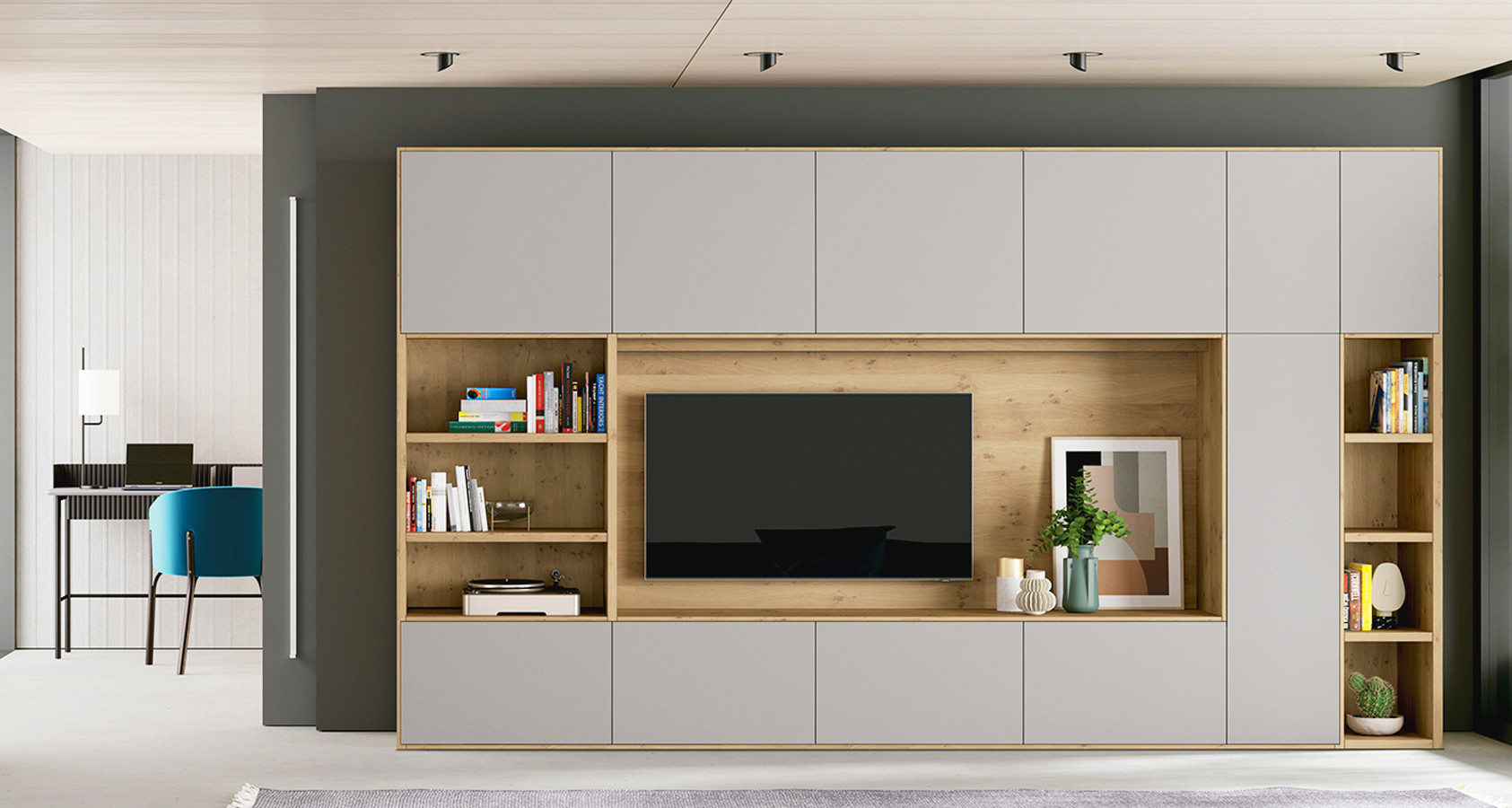 ▷ MUEBLE LIBRERÍA CON salón diseño | Envío Gratis