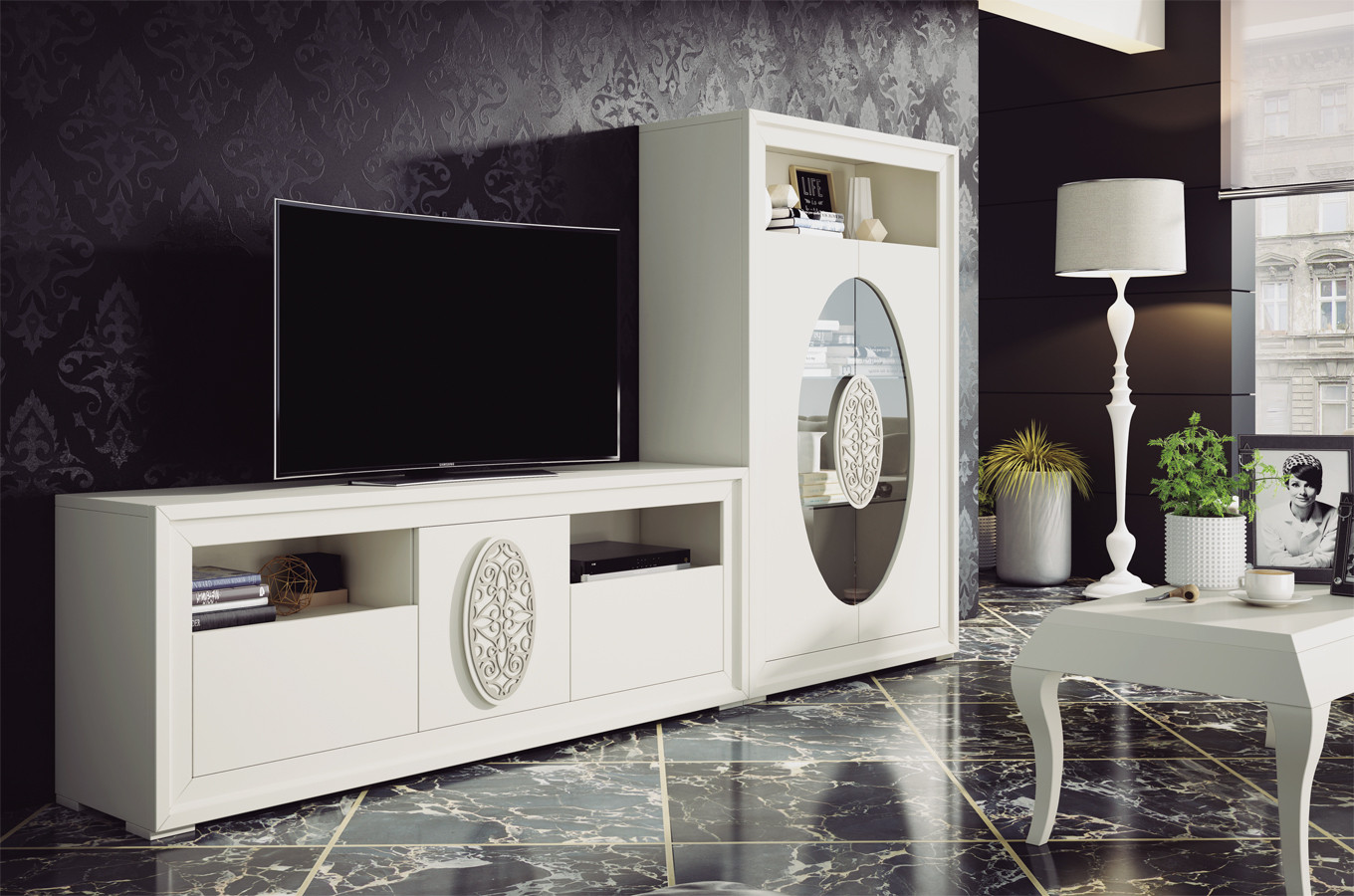 Mueble TV de salón BARNA, Mesas TV estilo moderno
