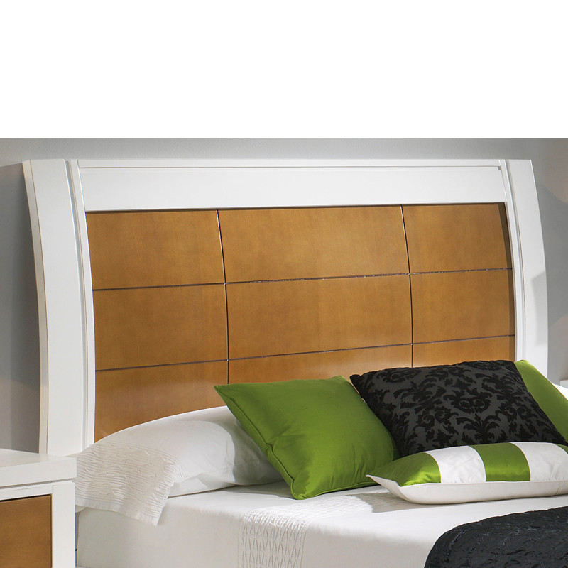Cabecero de cama en madera maciza y con panel curvado