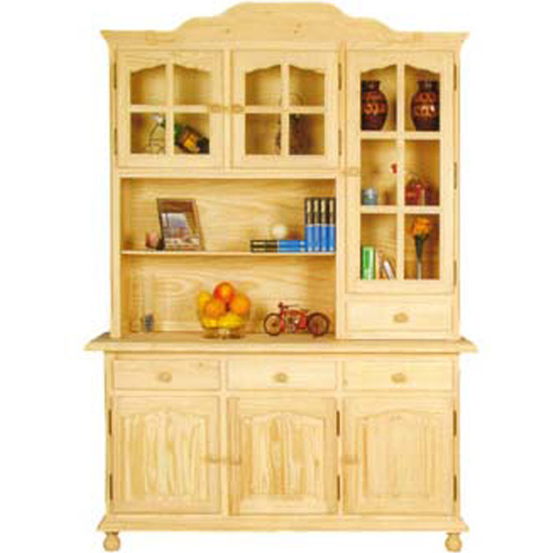 Alacena con Aparador y Vitrina en Madera