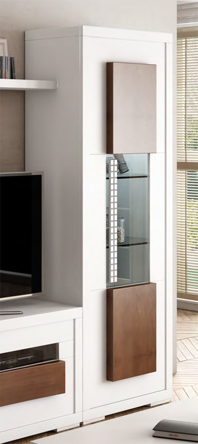 Muebles de salón con 2 vitrinas y mueble de tv para salones modernos - Vitrina MoDerna 1 Puerta MaDera 6017 Kb 1