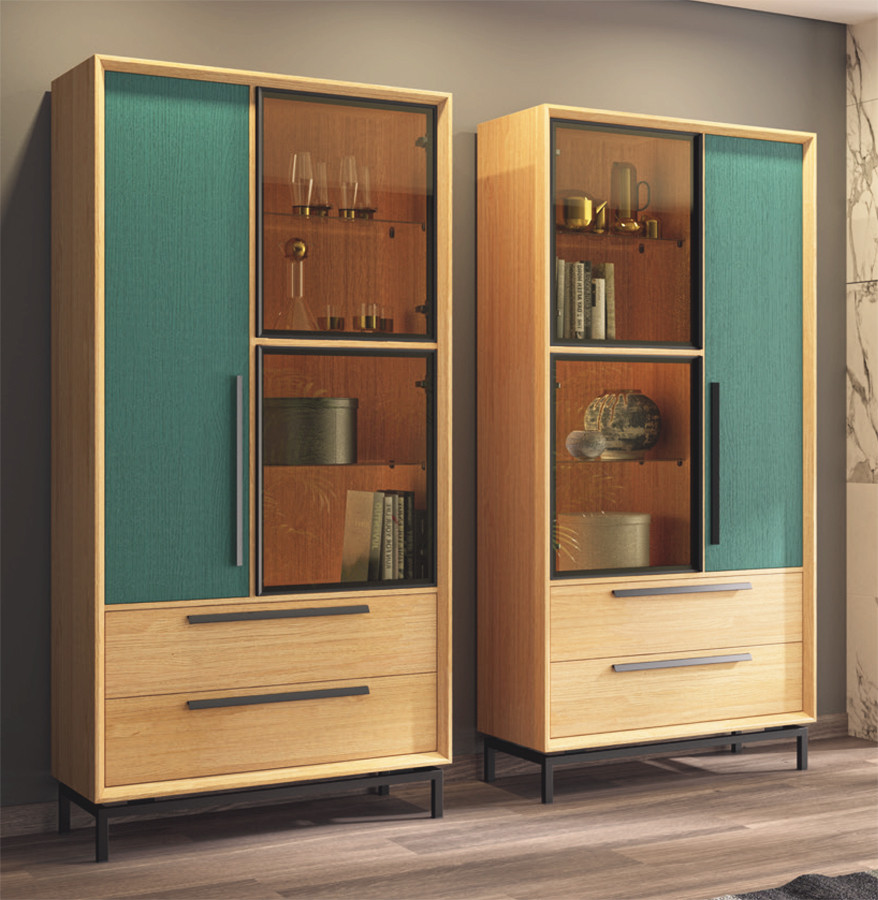 VITRINA DE MADERA MACIZA para salones modernos - Vitrinas De Salon ComeDor Diseno NorDico Rec113 Gys 1 1