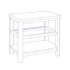 Mesa de centro fija, mide 58x58x43 cm.