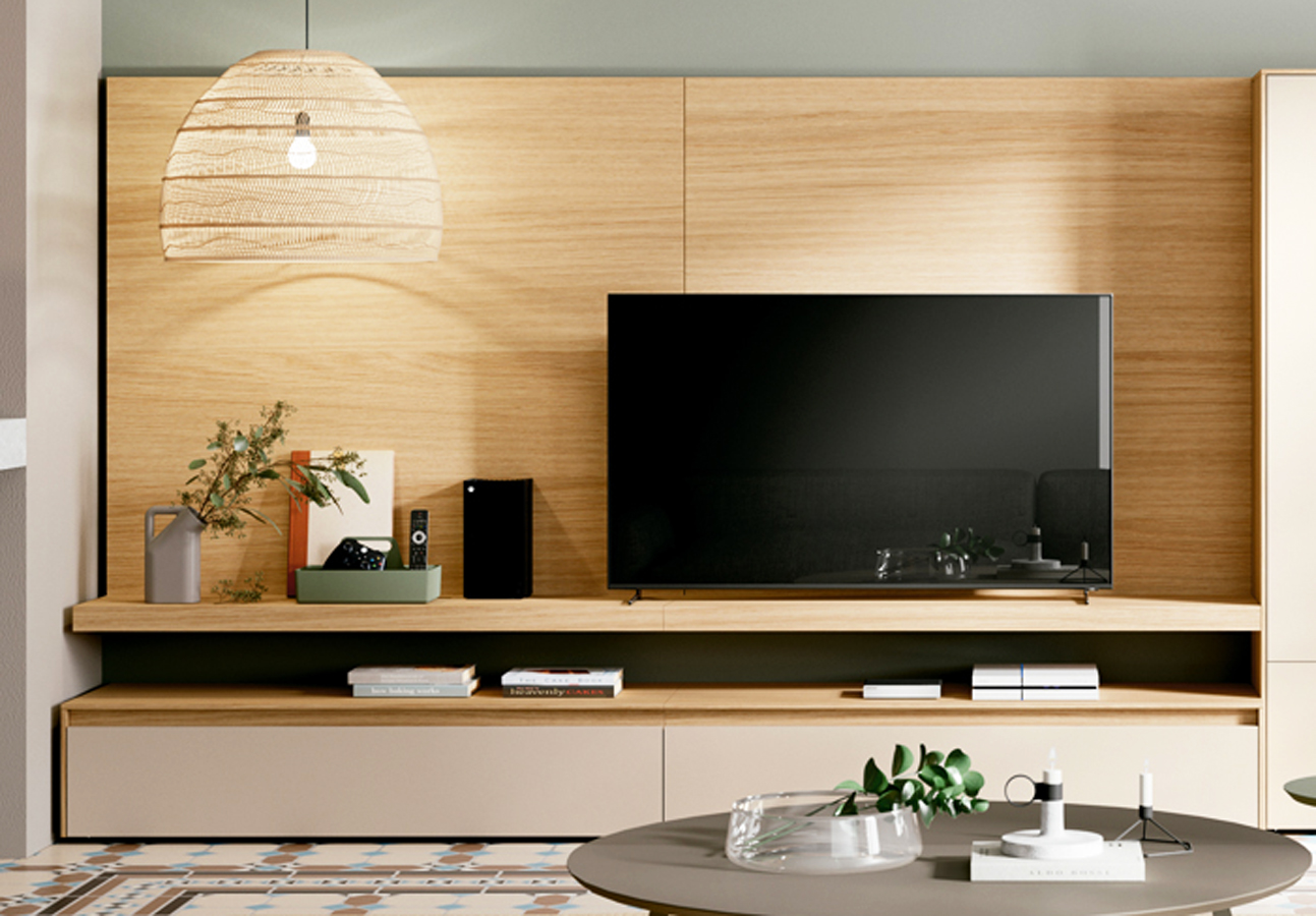 Mueble de salón moderno con bajo tv y módulo terminal (35043)