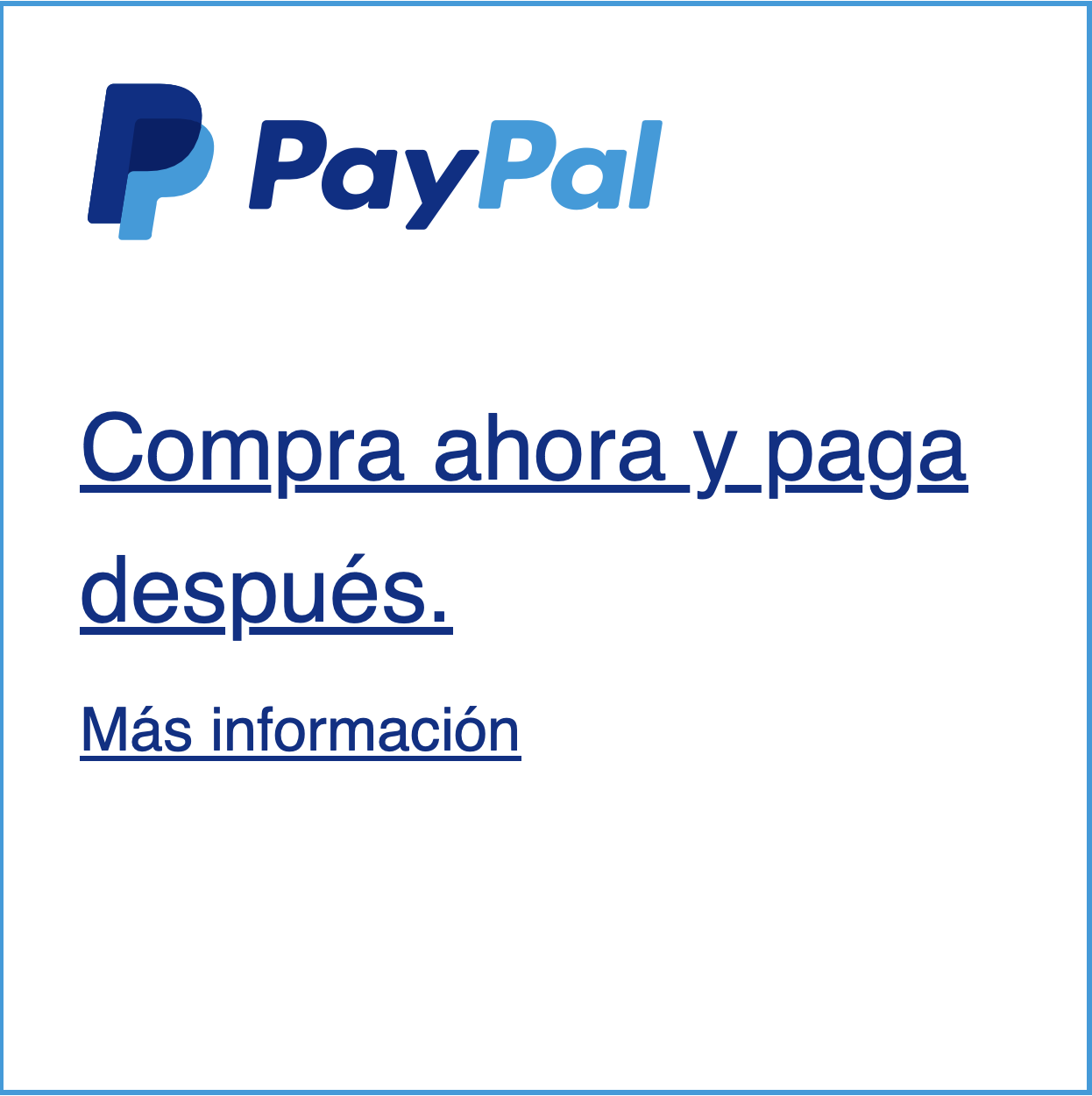 Pago a plazos con PayPal