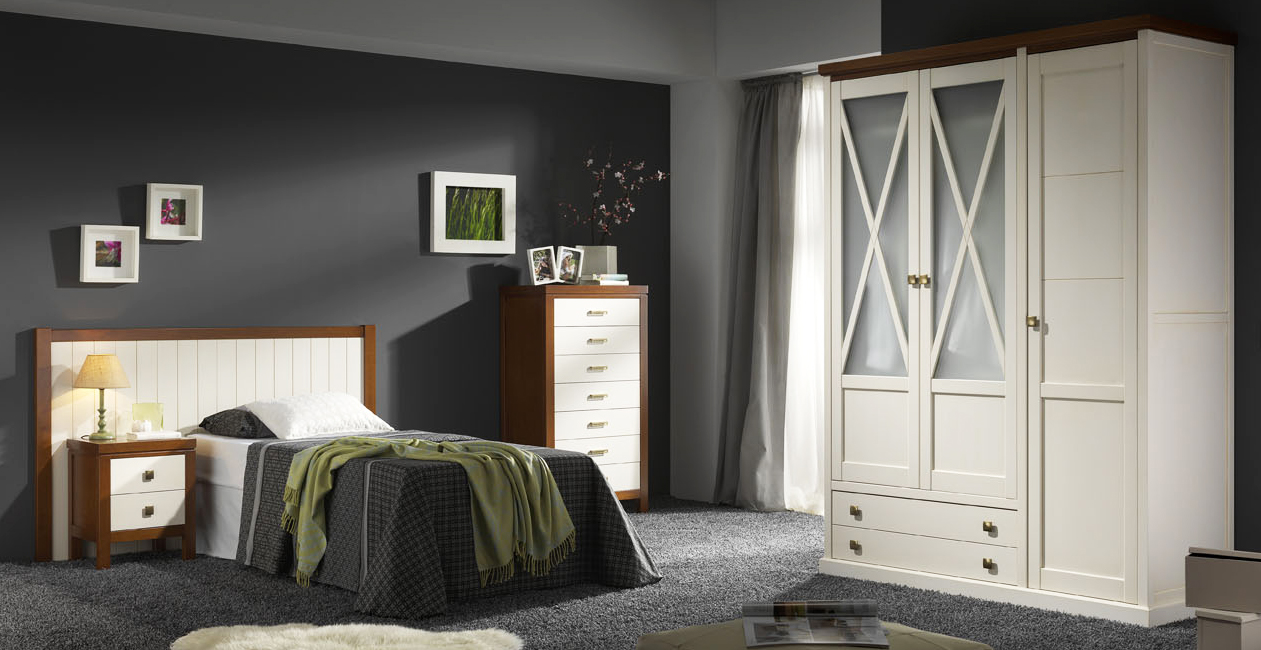 Otro modelo de dormitorio juvenil bicolor que puedes encontrar en tudecora.com